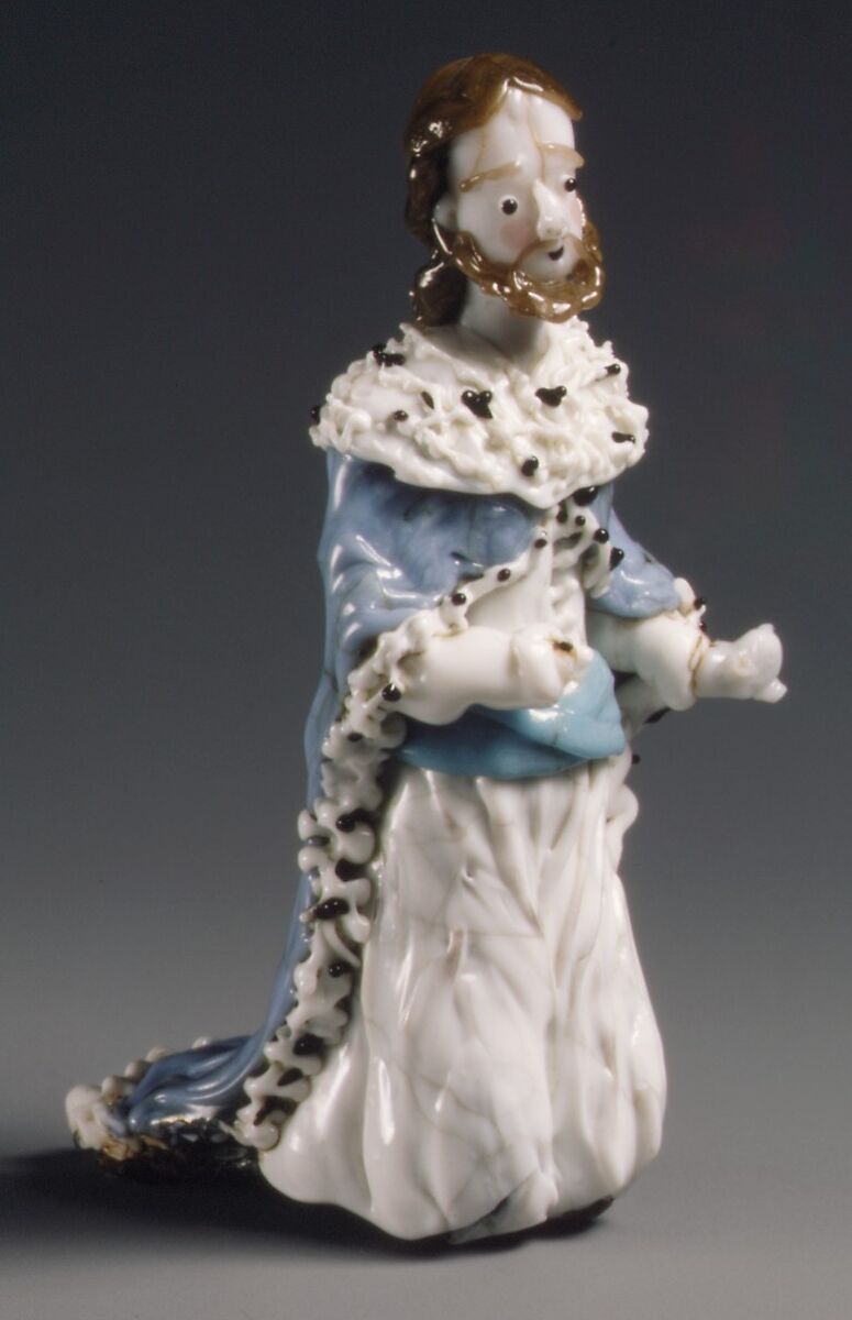 King from a Nativity, Glass, French, Nevers 