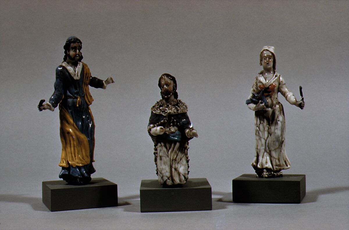 King from a Nativity, Glass, French, Nevers