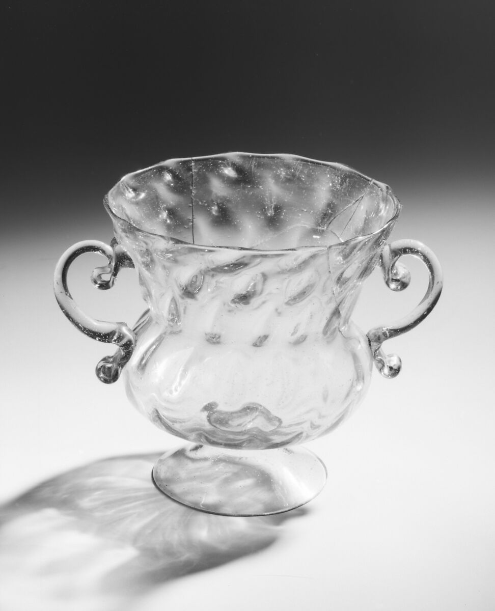 Cup on foot, Glass, Italian, Venice (Murano) 