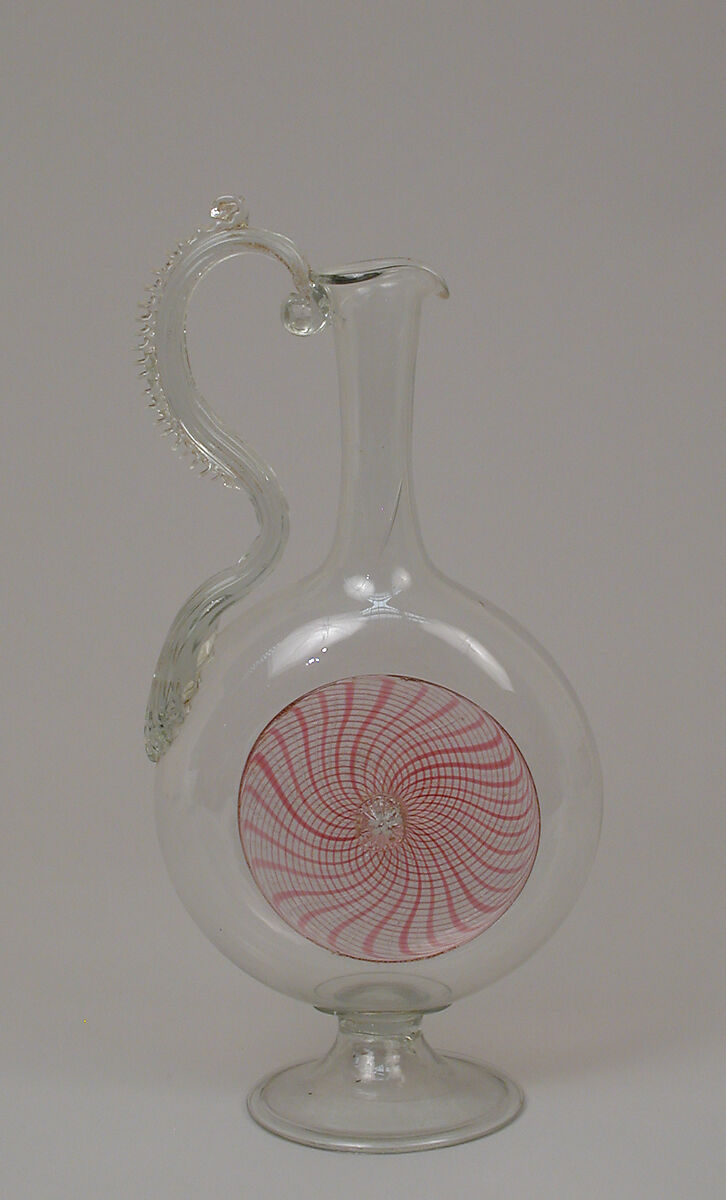 Bottle with stopper, Glass, Italian, possibly Venice (Murano)