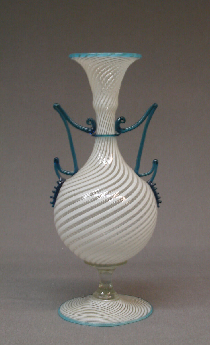 Vase with filigree decoration, Glass, Italian, Venice (Murano) 