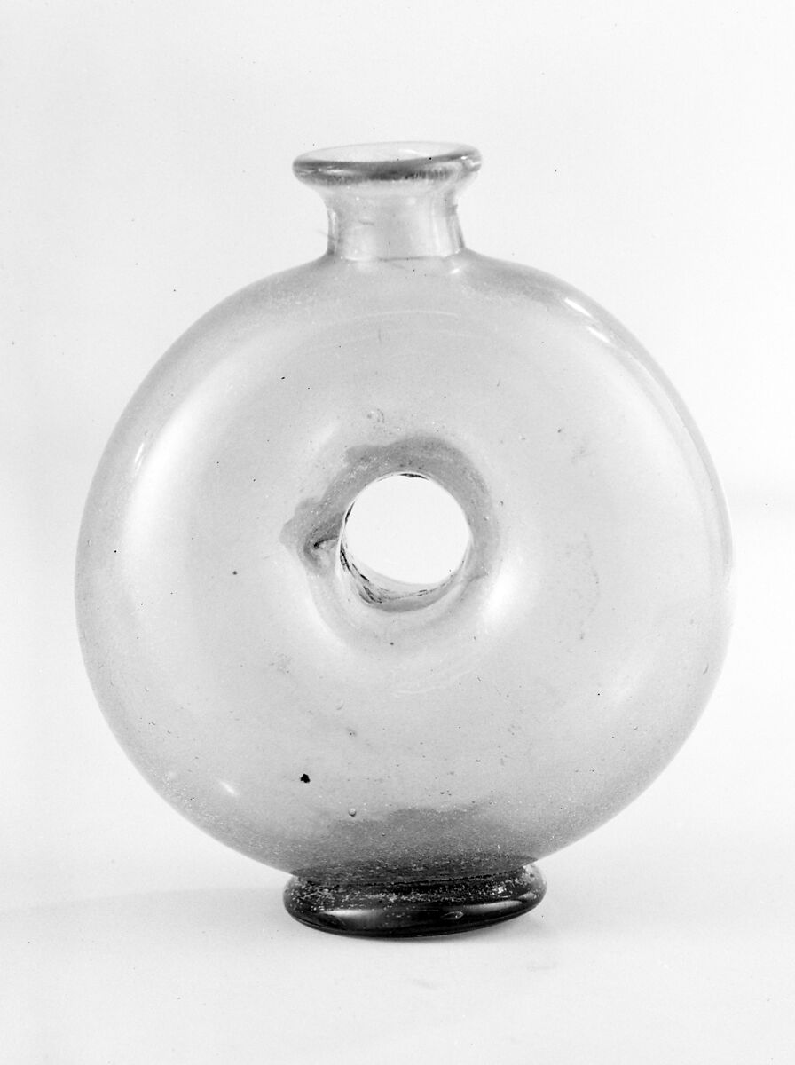 Pilgrim bottle, Glass, French 