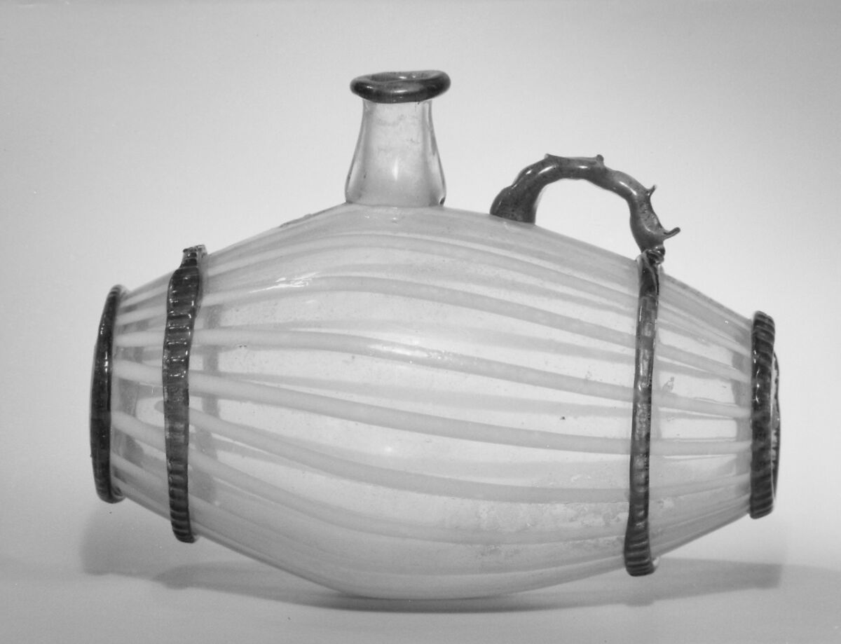 Flask, Glass, probably French 