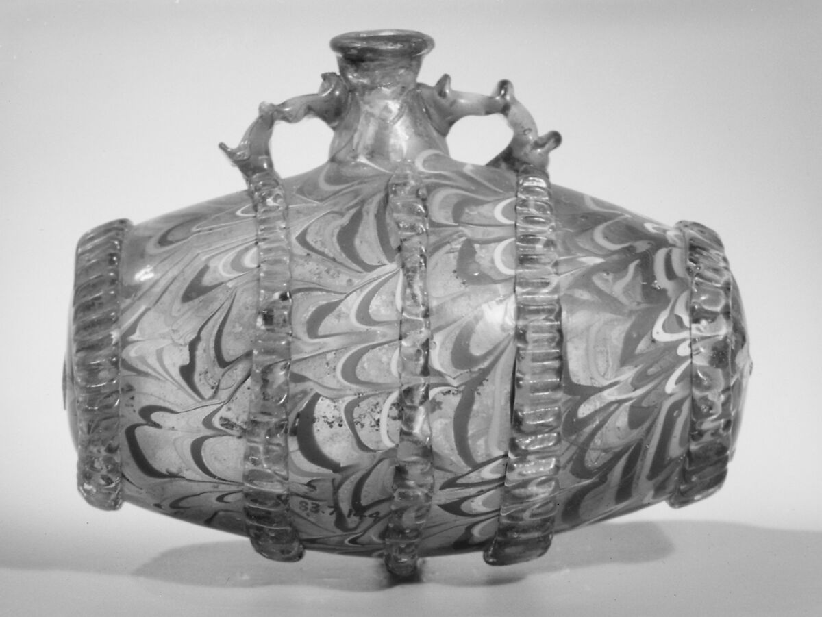 Flask, Glass, possibly French 