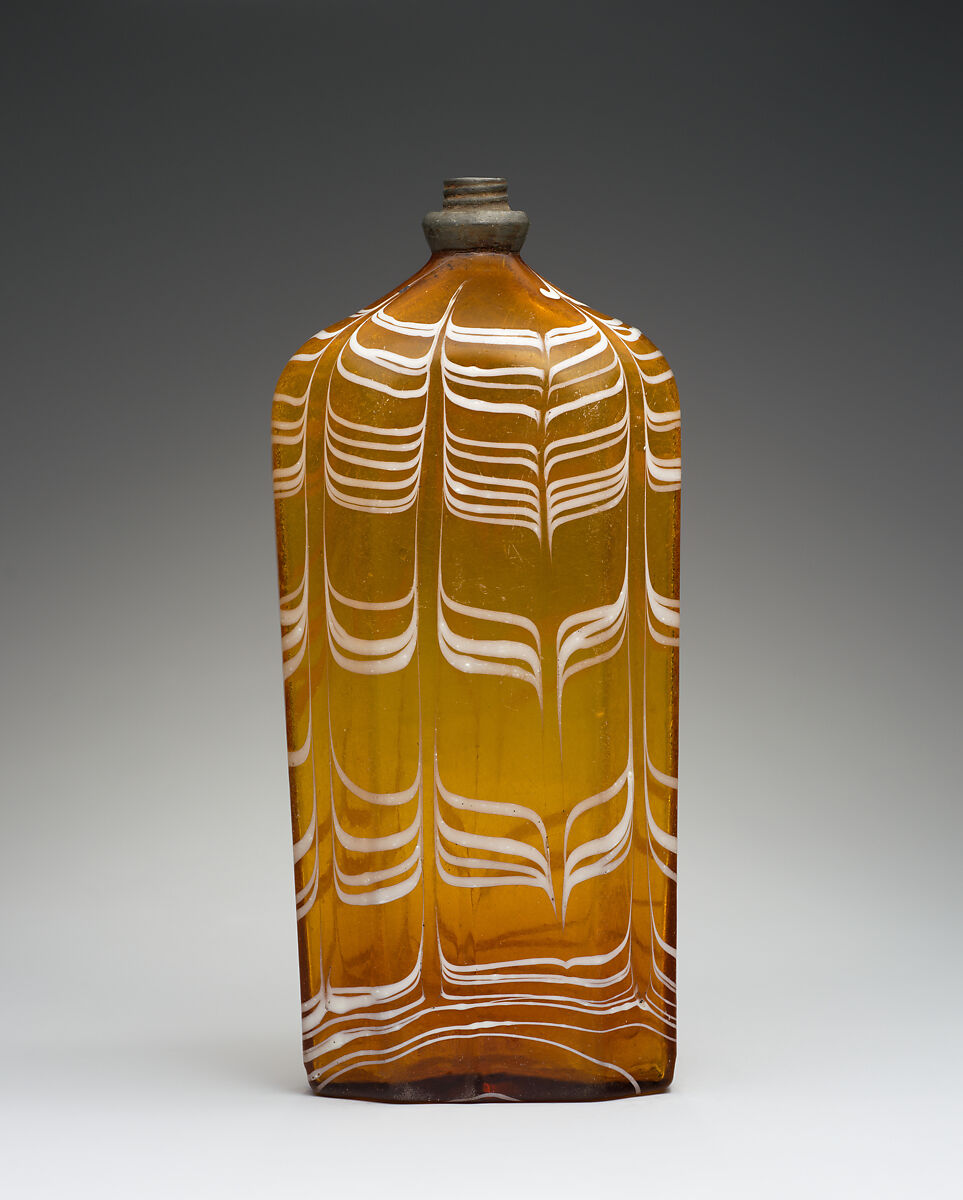 Bottle, Glass; pewter, probably German