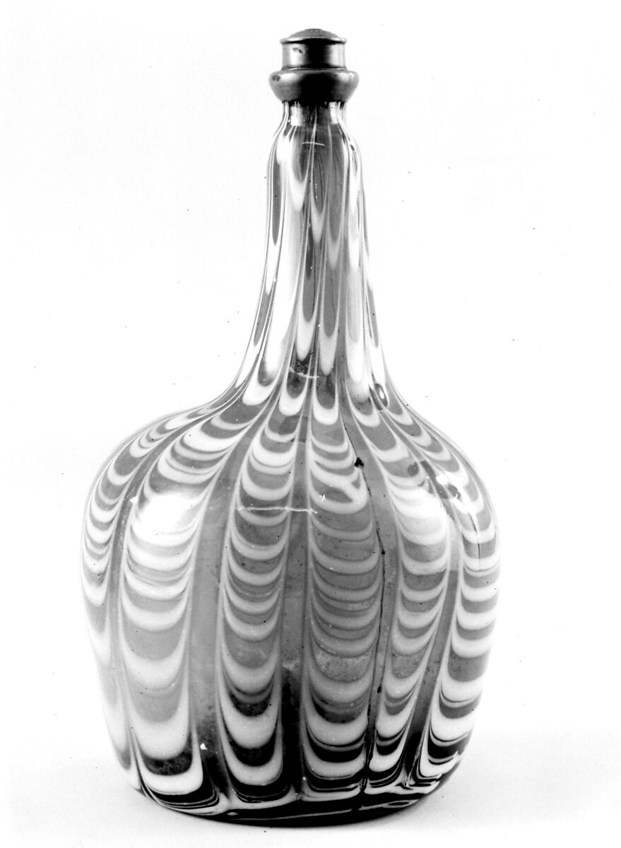 Bottle, Glass, pewter, Italian, Venice or French 