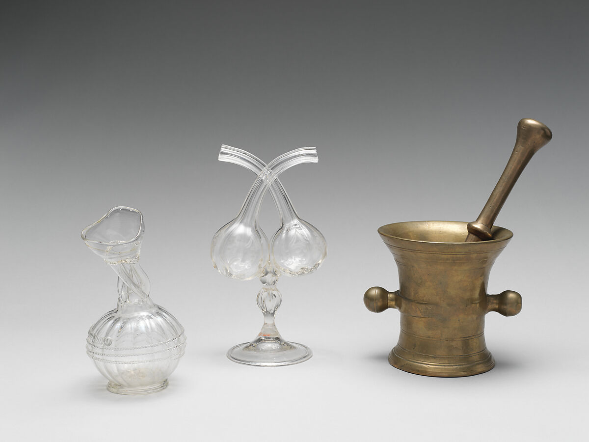 Double flasks, Glass, probably German