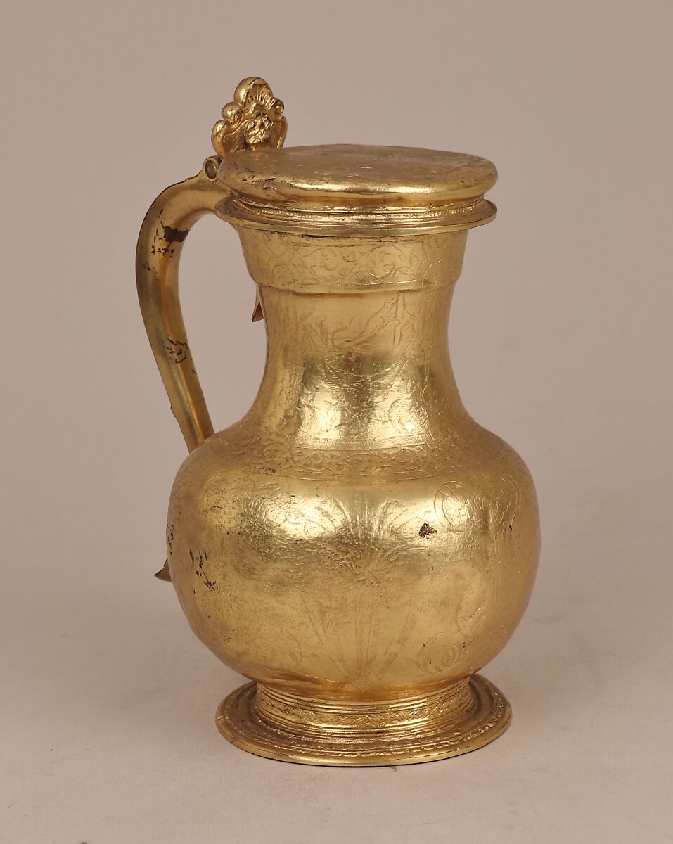 Flagon, Silver on base metal, British, after British, London original 