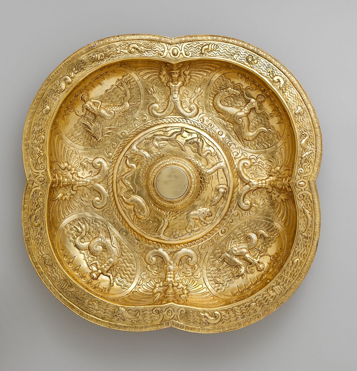 Salver, Elkington &amp; Co. (British, Birmingham, 1829–1963), Silver on base metal, British, Birmingham, after British, London original 