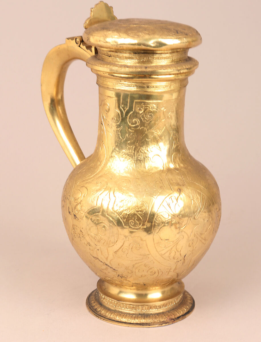 Flagon, Elkington &amp; Co. (British, Birmingham, 1829–1963), Silver on base metal, British, Birmingham, after British, London original 