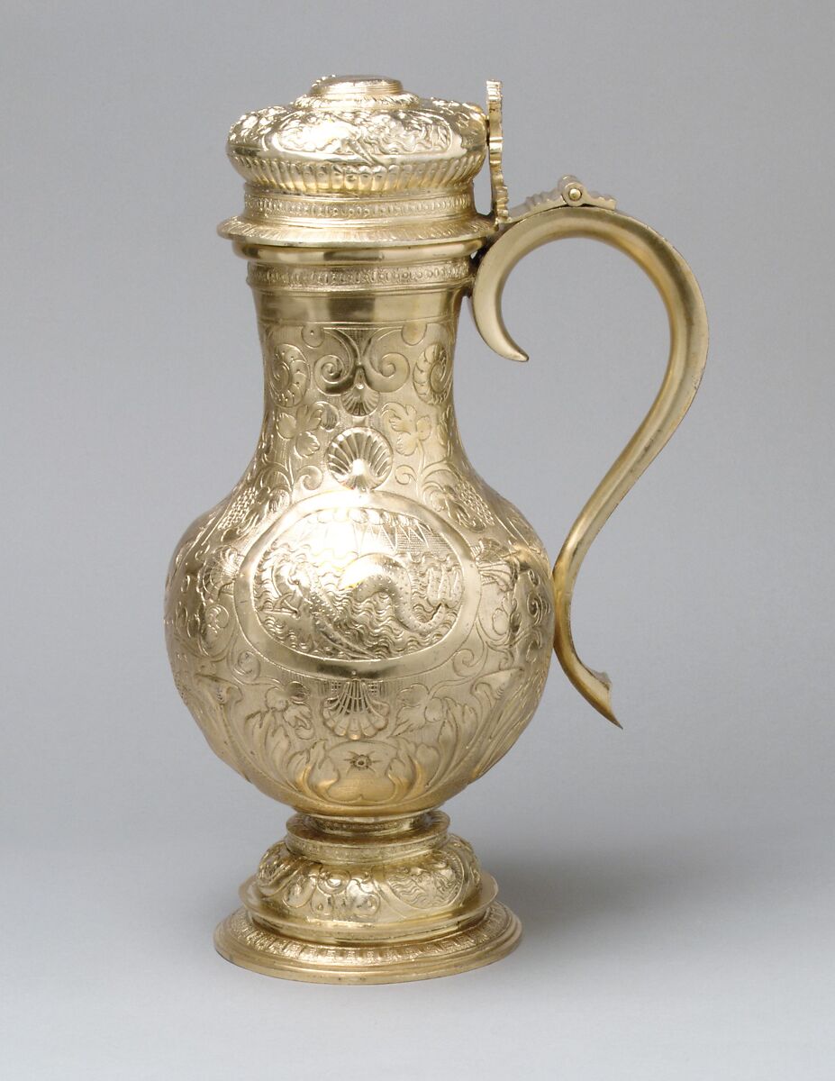 Flagon, Elkington &amp; Co. (British, Birmingham, 1829–1963), Silver on base metal, British, Birmingham, after British, London original 