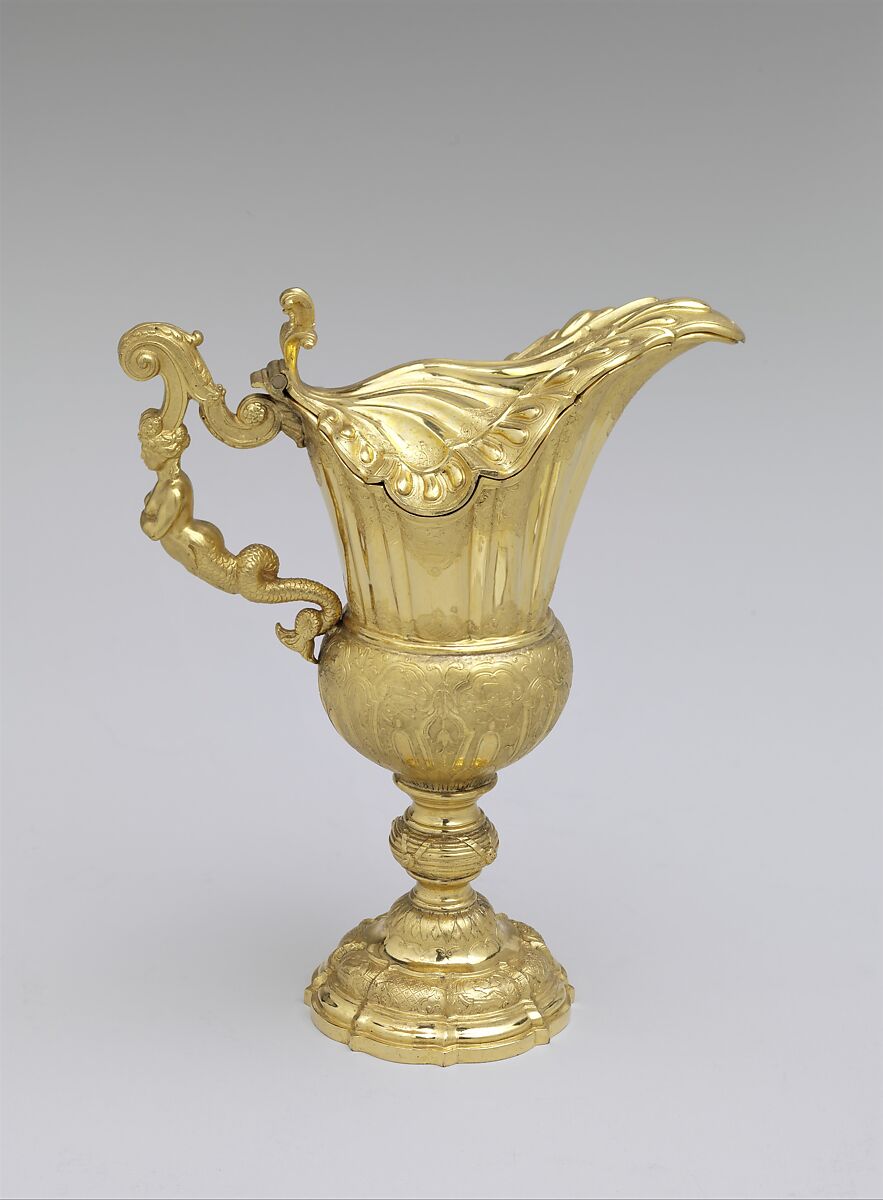 Ewer, After an original by Johann Ludwig Biller (1692–1746), Gold, British, Birmingham, after German, Augsburg original 