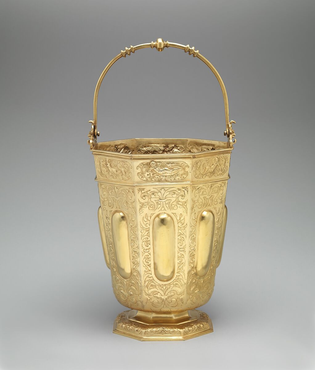 Pail, Elkington &amp; Co. (British, Birmingham, 1829–1963), Electroformed copper, gilt, British, Birmingham, after German, Hamburg original 