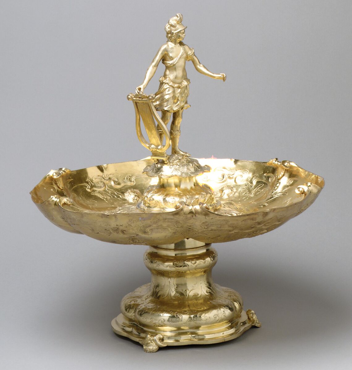 Table fountain, Silver on base metal, British, after German, Augsburg original 