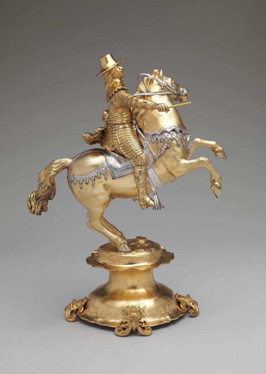 Statuette, Elkington &amp; Co. (British, Birmingham, 1829–1963), Silver on base metal, British, Birmingham, after German, Augsburg original