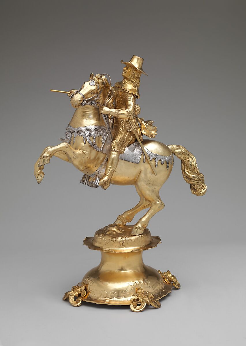 Statuette, Elkington &amp; Co. (British, Birmingham, 1829–1963), Silver on base metal, British, Birmingham, after German, Augsburg original 