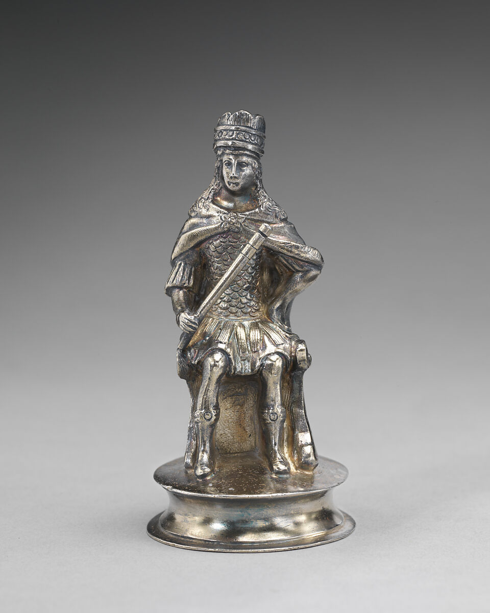 Chessman (King), Elkington &amp; Co. (British, Birmingham, 1829–1963), Silver on base metal, British, Birmingham, after German original 