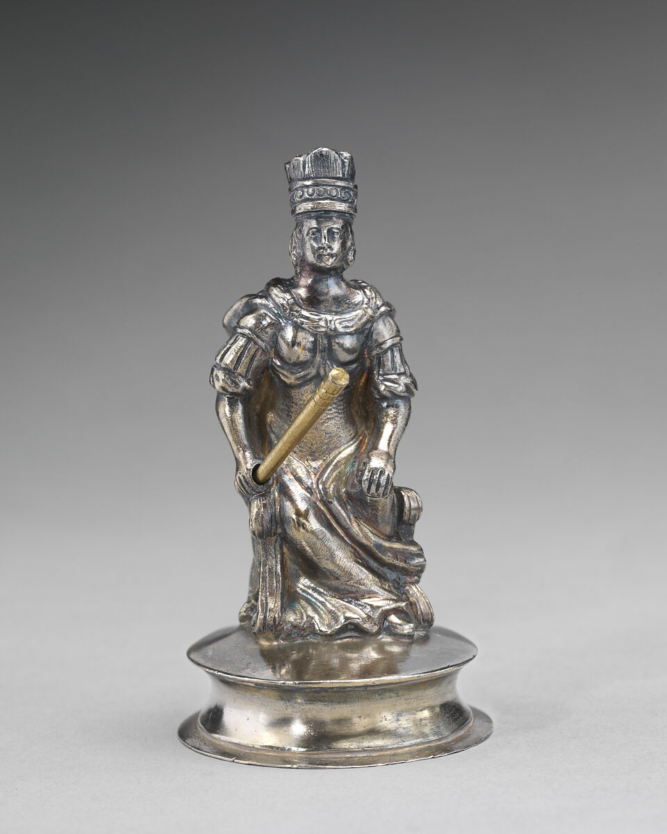 Chessman (Queen), Elkington &amp; Co. (British, Birmingham, 1829–1963), Silver-gilt, British, Birmingham, after German original 
