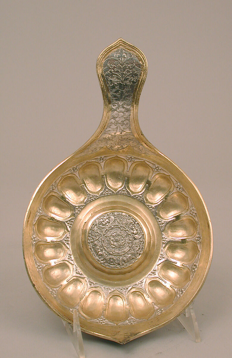 Ladle (Puisoir), Silver, parcel gilt, British, after Russian original