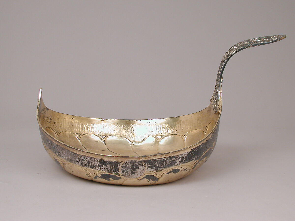 Ladle (Puisoir), Silver, parcel gilt, British, after Russian original