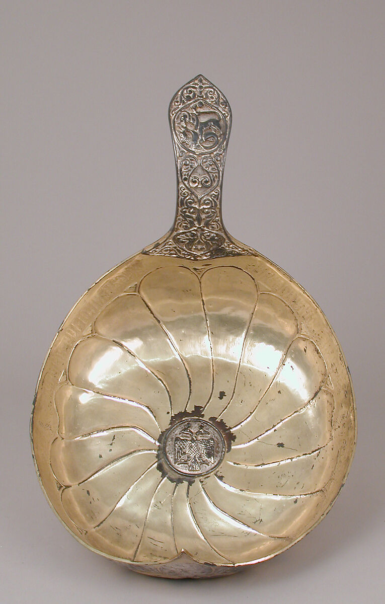 Ladle (Puisoir), Silver, parcel gilt, British, after Russian original