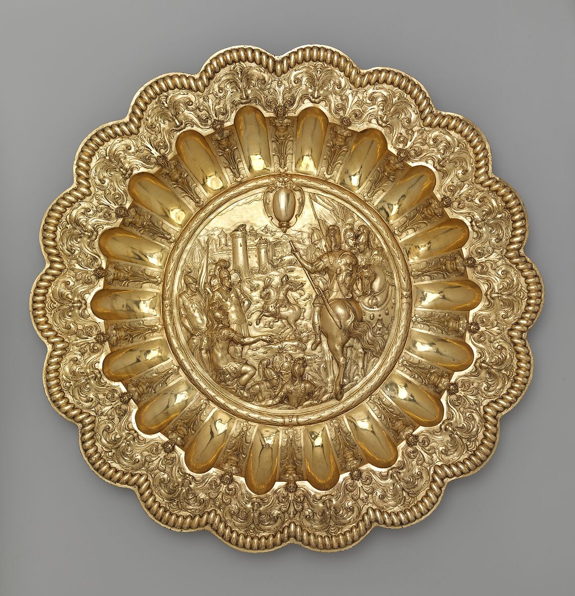 Basin, Elkington &amp; Co. (British, Birmingham, 1829–1963), Silver-gilt on base metal, British, Birmingham, after Dutch, Amsterdam original 