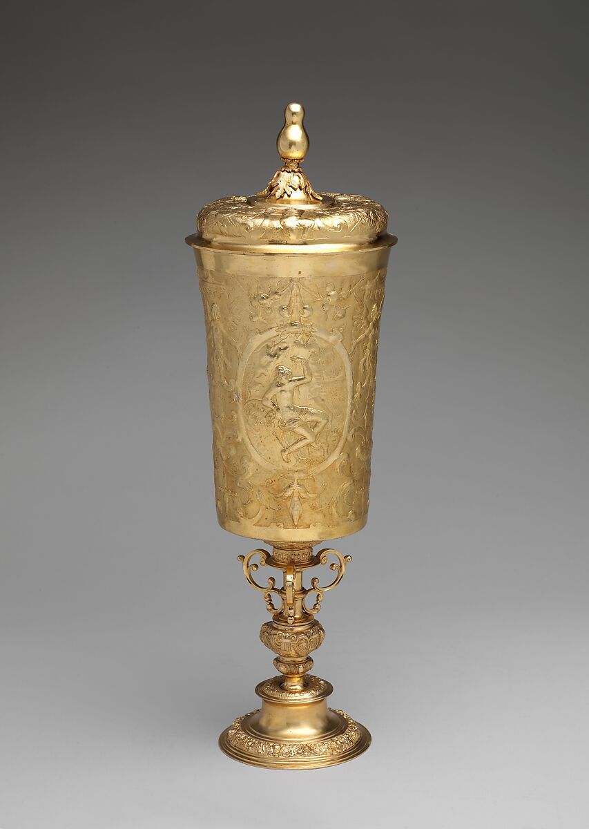 Cup with cover, Elkington &amp; Co. (British, Birmingham, 1829–1963), Silver on base metal, British, Birmingham, after German, Augsburg original 