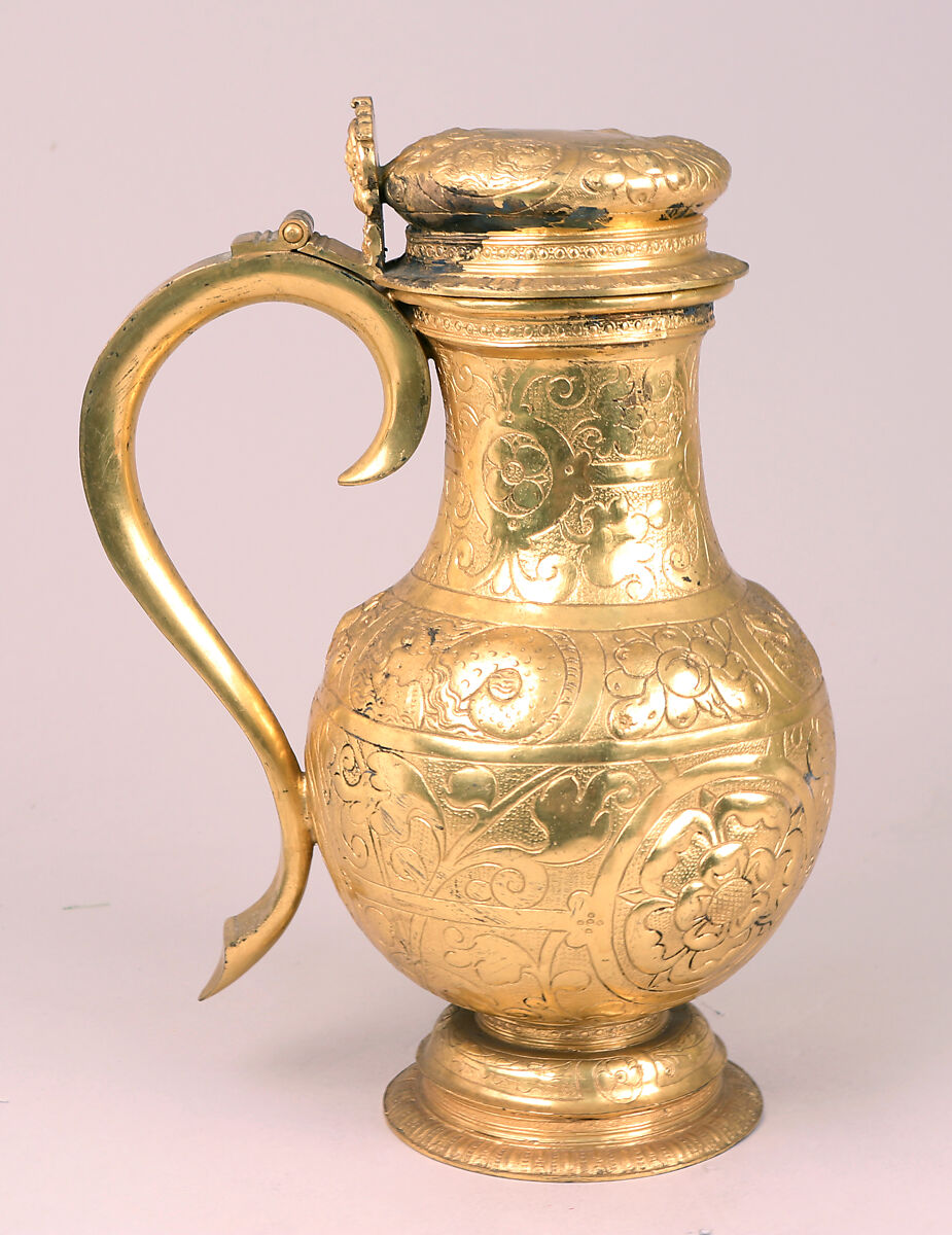 Flagon, Elkington &amp; Co. (British, Birmingham, 1829–1963), Silver on base metal, British, Birmingham, after British, London original 