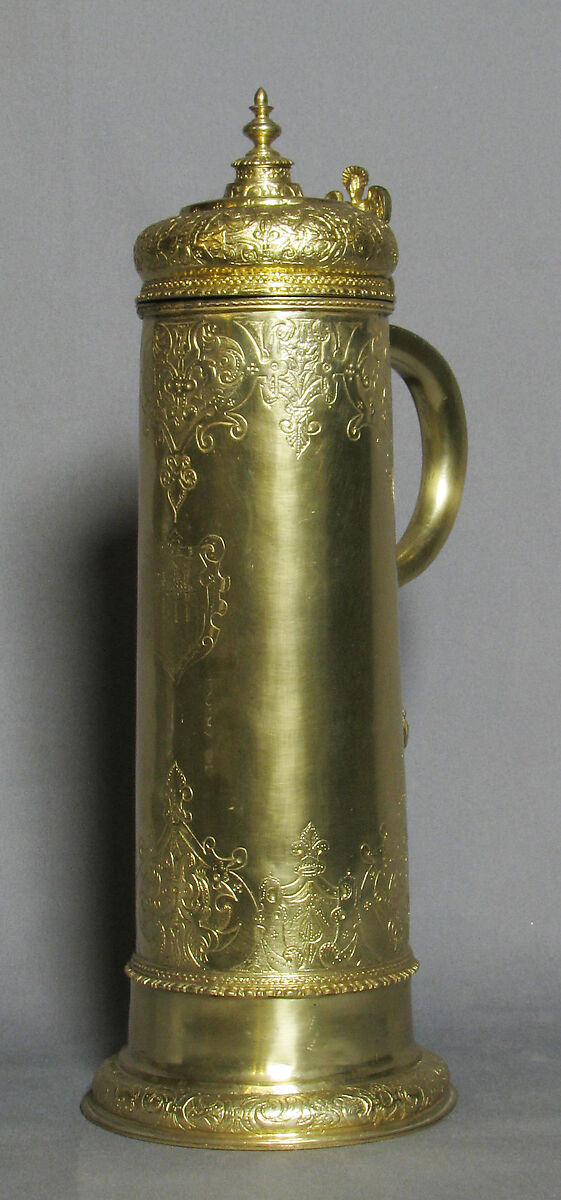 Flagon, Elkington &amp; Co. (British, Birmingham, 1829–1963), Silver on base metal, British, Birmingham, after British original 