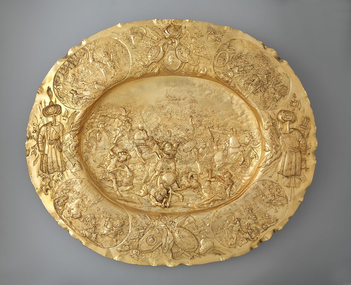 Plateau, Elkington &amp; Co. (British, Birmingham, 1829–1963), Electroformed copper, gilt, British, Birmingham, after Russian original 