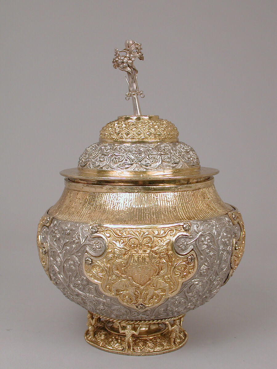 Bratina with cover, Elkington &amp; Co. (British, Birmingham, 1829–1963), Silver on base metal, British, Birmingham, after Russian original