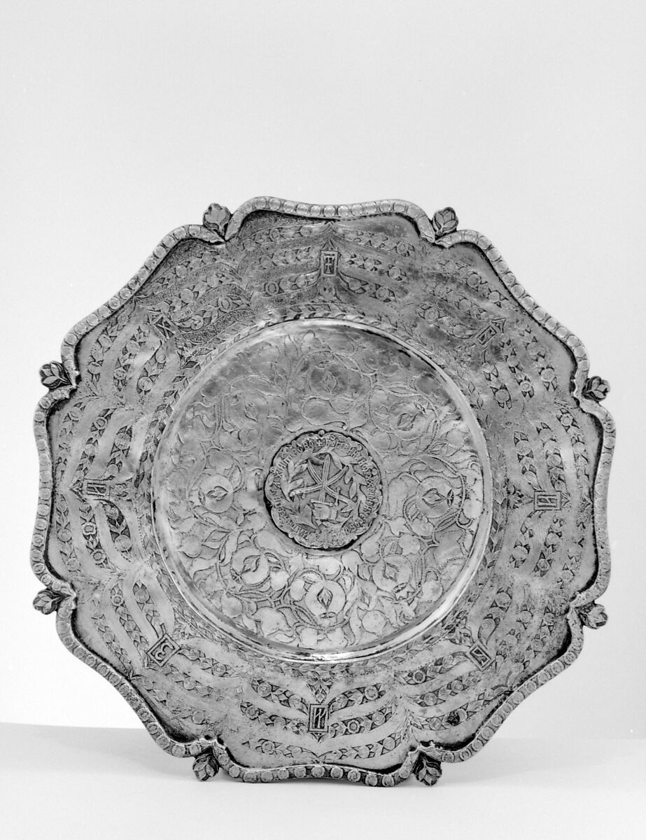 Plate, Silver on base metal, British, after Russian original