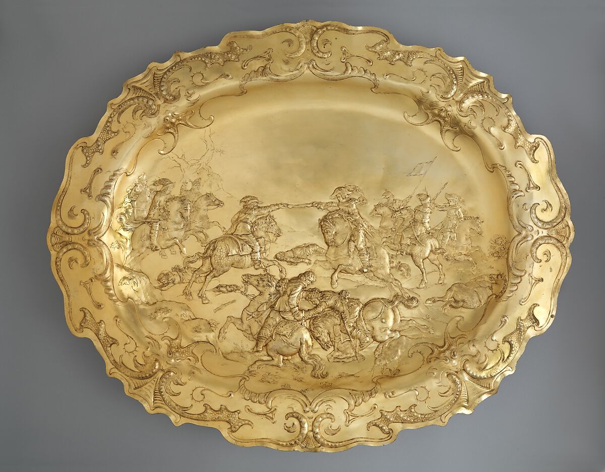 Plateau, Elkington &amp; Co. (British, Birmingham, 1829–1963), Electroformed copper, gilt, British, Birmingham, after German, Augsburg original 