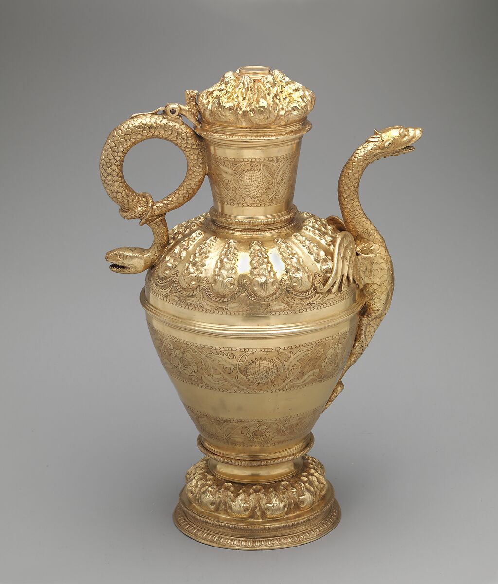 Great jug, Elkington &amp; Co. (British, Birmingham, 1829–1963), Silver on base metal, British, Birmingham, after British, London original 