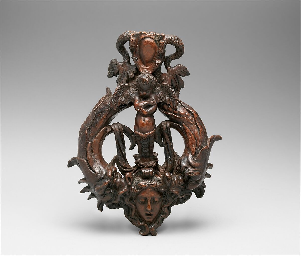 Door knocker, Elkington &amp; Co. (British, Birmingham, 1829–1963), Bronze, British, Birmingham, after Italian original 