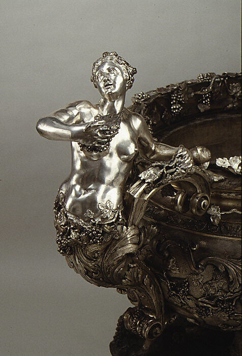 Wine cistern, After an original by Charles Frederich Kandler (active 1735, died 1778), Silver on base metal (copper and brass), British, Birmingham, after British, London original