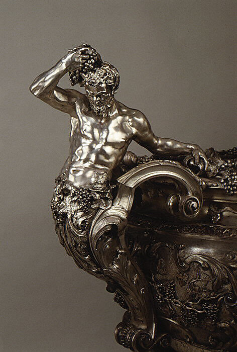 Wine cistern, After an original by Charles Frederich Kandler (active 1735, died 1778), Silver on base metal (copper and brass), British, Birmingham, after British, London original