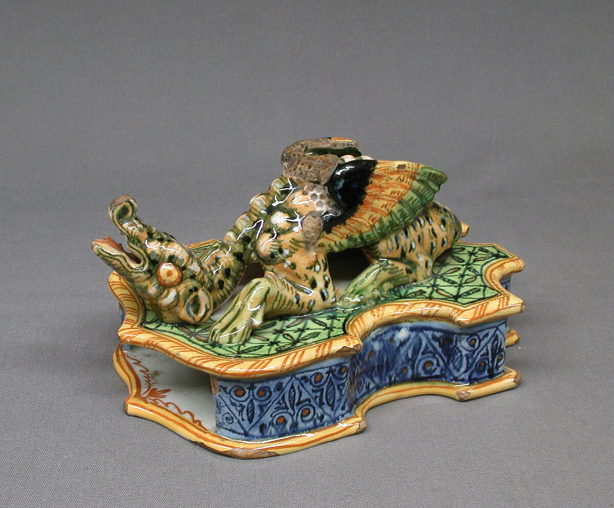Inkstand, Maiolica (tin-glazed earthenware), Italian, Urbino