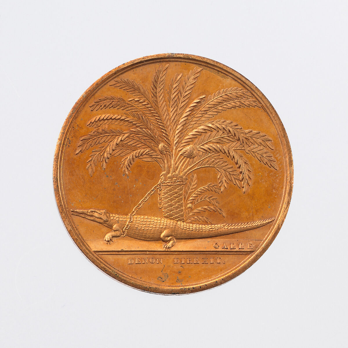 Conquest of Upper Egypt, 1798, Medalist: André Galle (French, Saint-Etienne, Loire 1761–1844 Paris), Gilt bronze, struck, French