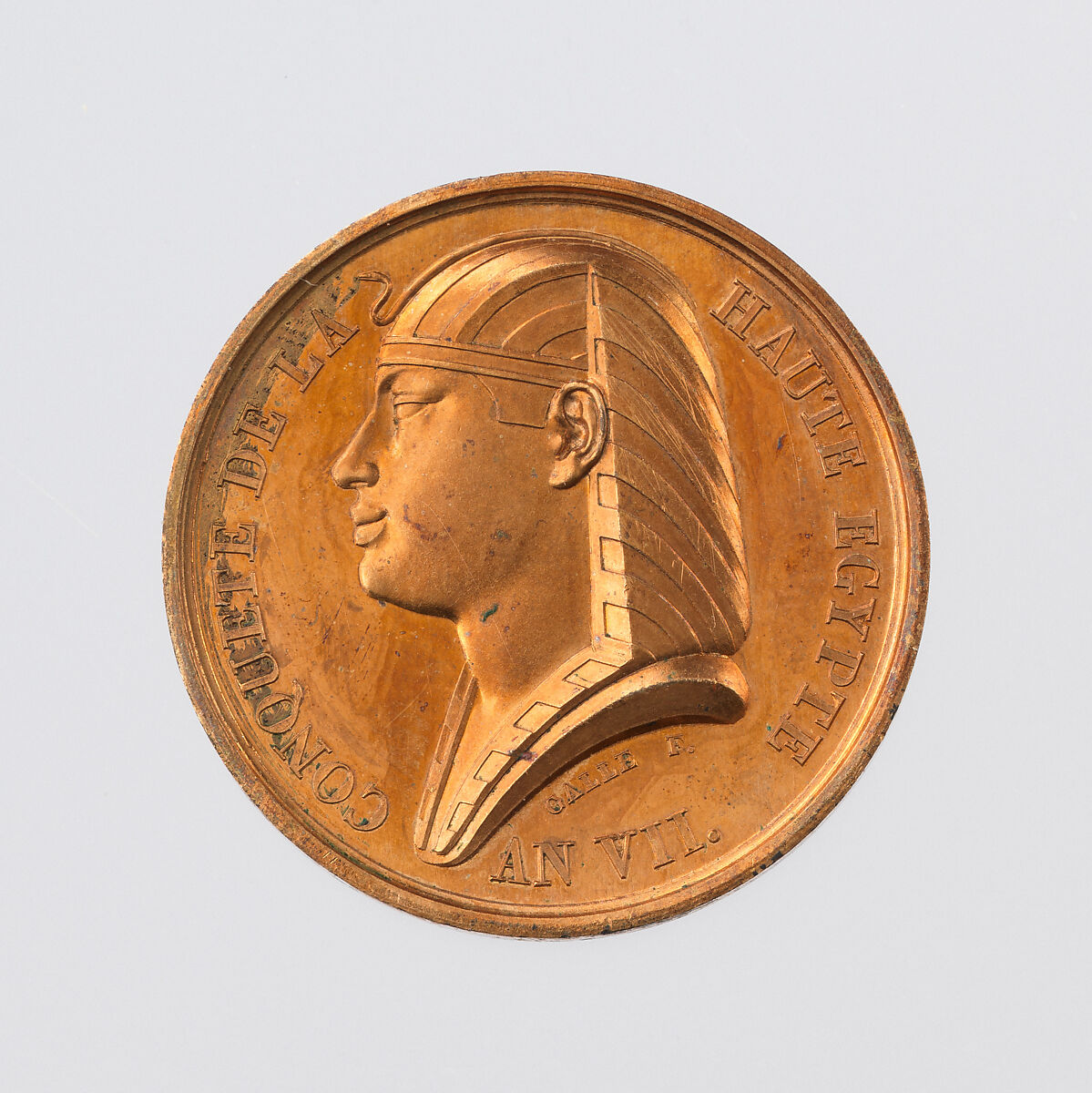Conquest of Upper Egypt, 1798, Medalist: André Galle (French, Saint-Etienne, Loire 1761–1844 Paris), Gilt bronze, struck, French 