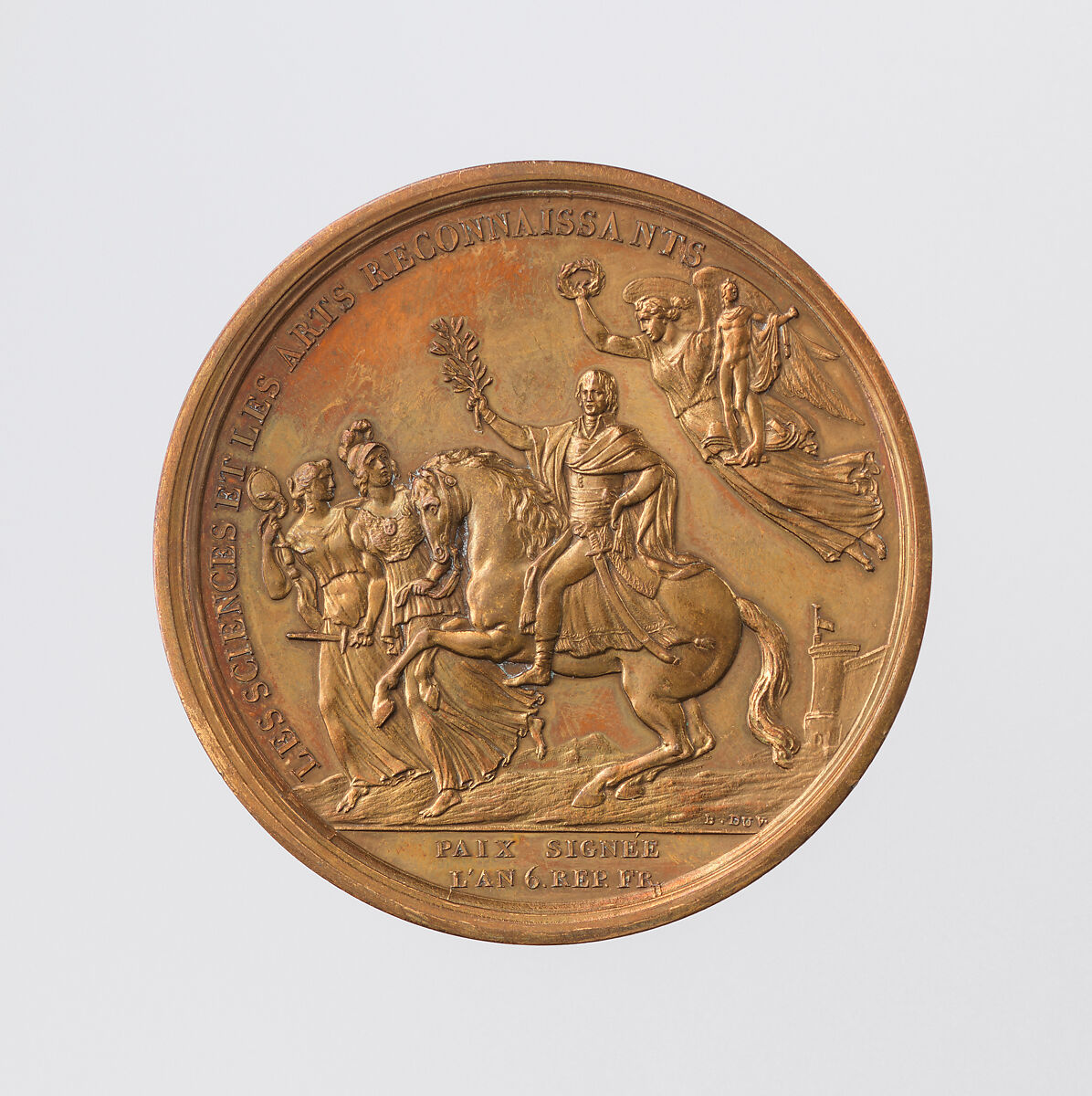 Treaty of Campo Formio, 1797, Medalist: Pierre-Simon-Benjamin Duvivier (French, Paris 1730–1819 Paris), Gilt bronze, struck, French