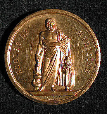 The Establishment by Imperial Decree of Schools of Medicine, 1805, Medalist (obverse): Bertrand Andrieu (French, Bordeaux 1761–1822 Paris), Gilt bronze, struck, French