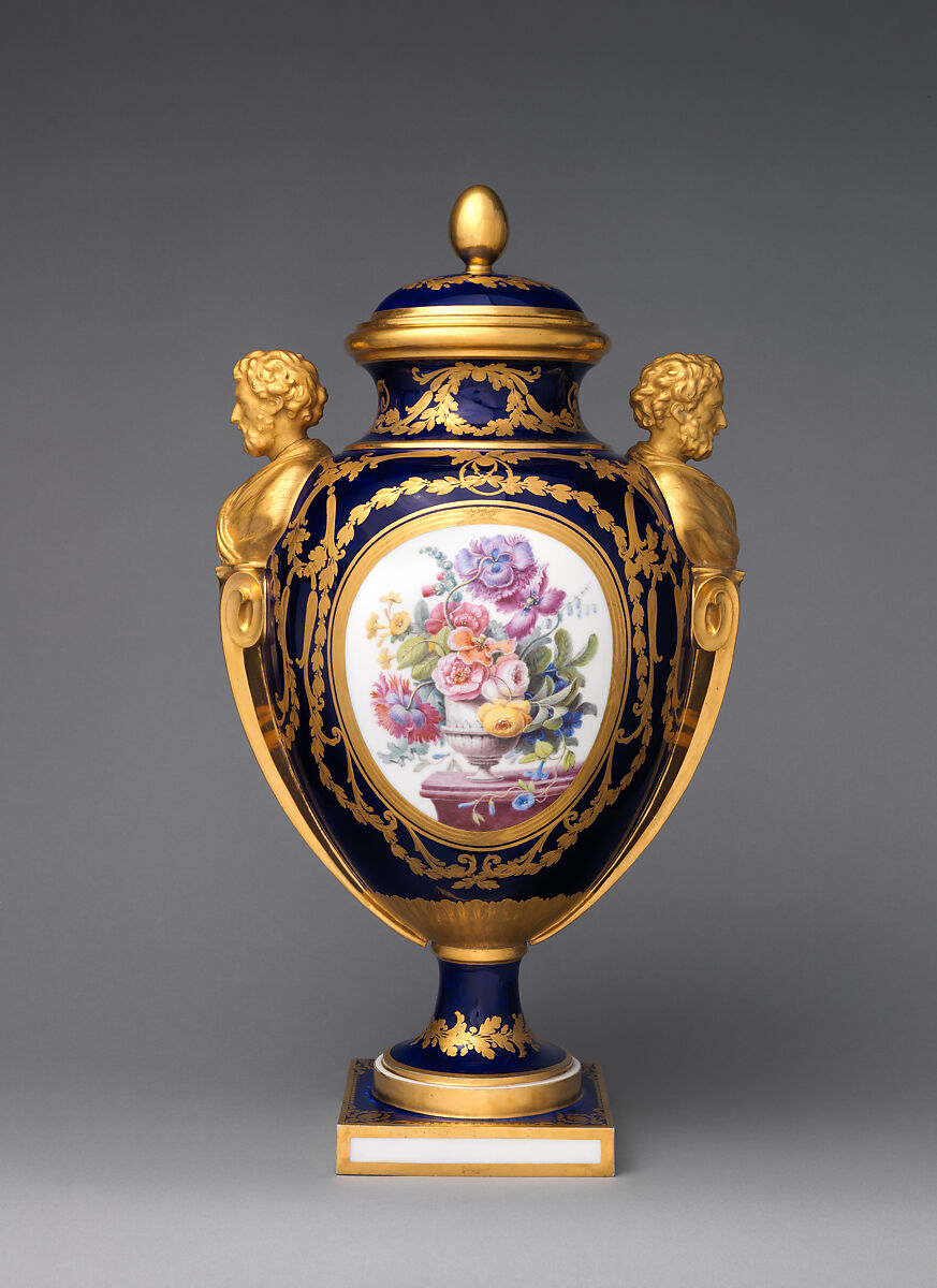 Vase with cover (vase des âges) (one of a pair), Sèvres Manufactory (French, 1740–present), Soft-paste porcelain, French, Sèvres