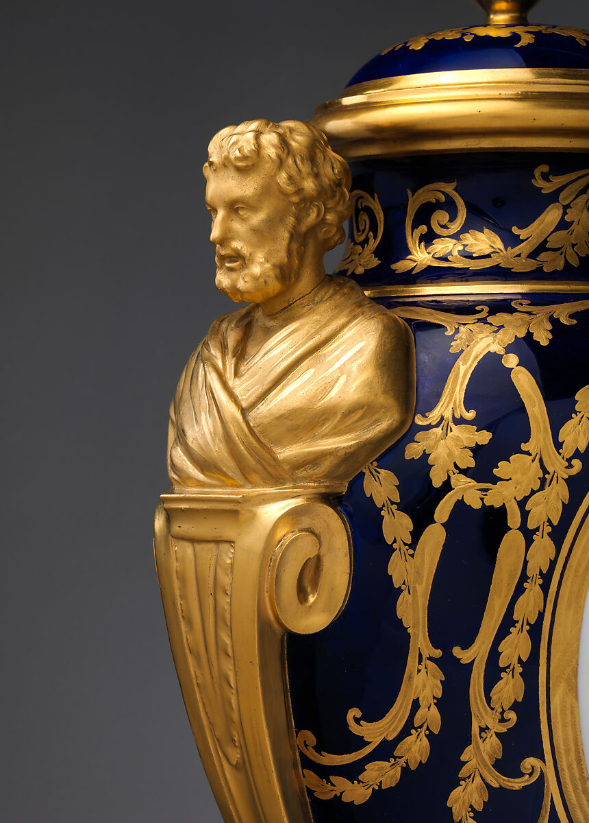 Vase with cover (vase des âges) (one of a pair), Sèvres Manufactory (French, 1740–present), Soft-paste porcelain, French, Sèvres