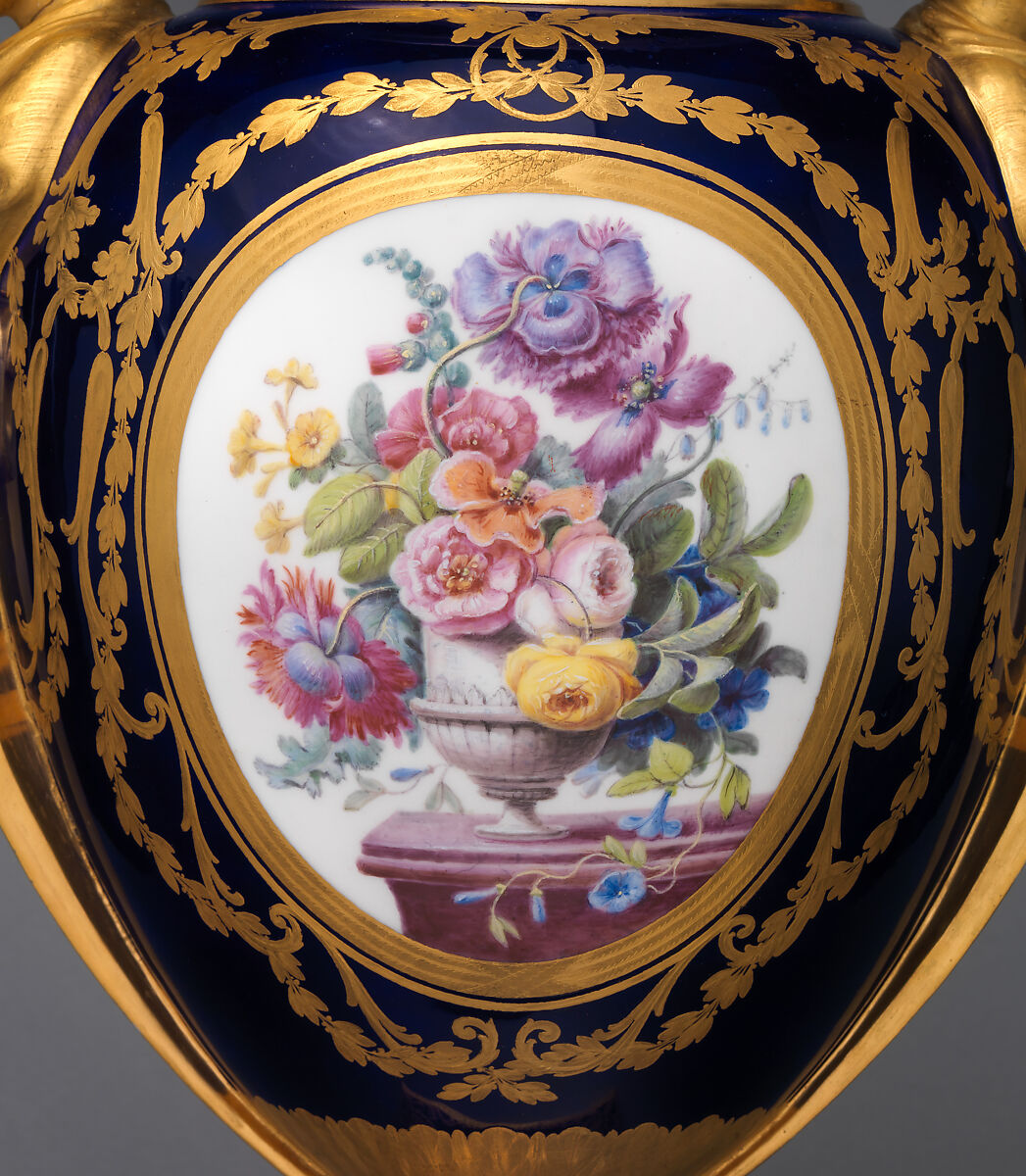 Vase with cover (vase des âges) (one of a pair), Sèvres Manufactory (French, 1740–present), Soft-paste porcelain, French, Sèvres