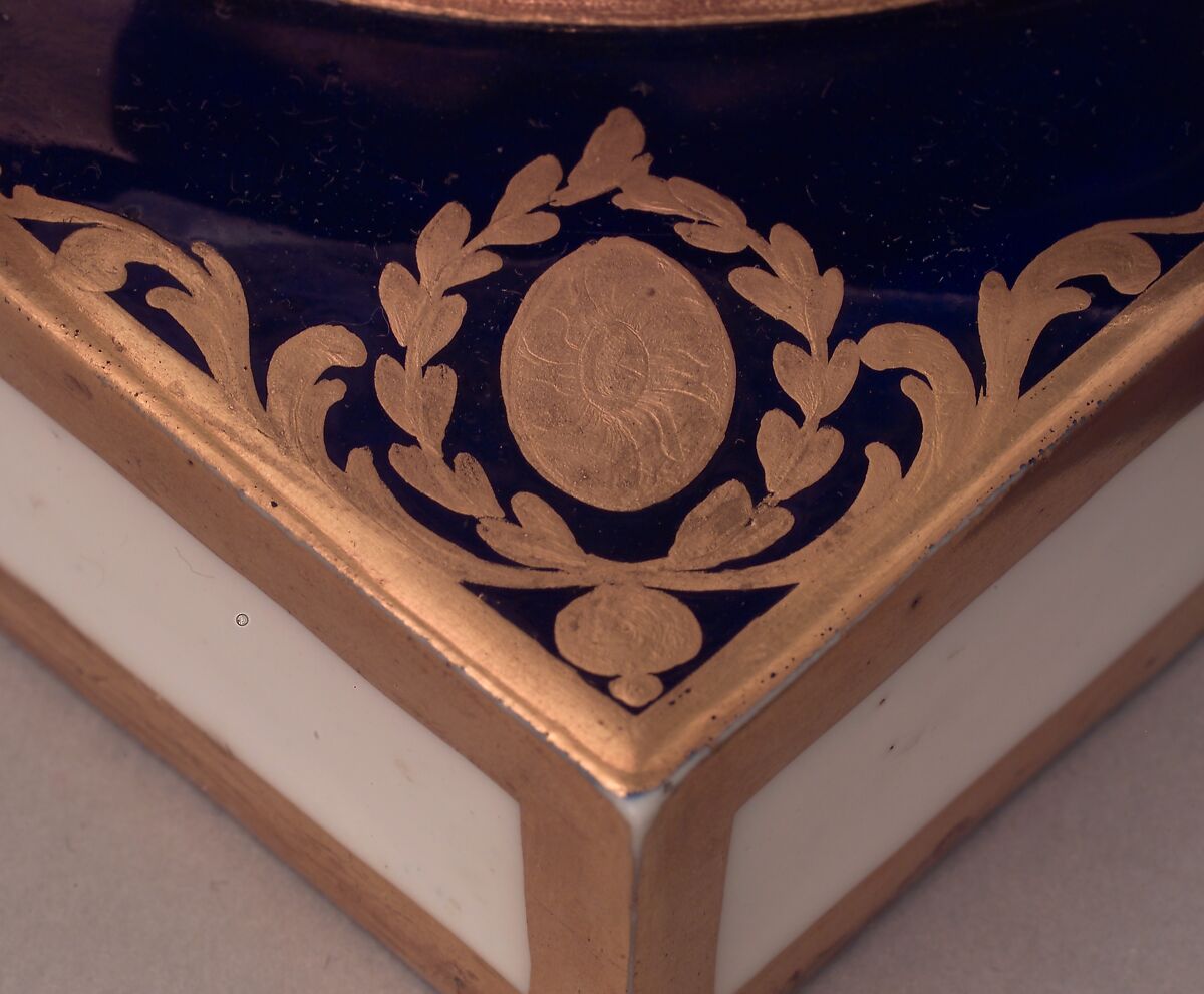 Vase with cover (vase des âges) (one of a pair), Sèvres Manufactory (French, 1740–present), Soft-paste porcelain decorated in polychrome enamels, gold, French, Sèvres