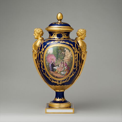 Vase with cover (vase des âges) (one of a pair)