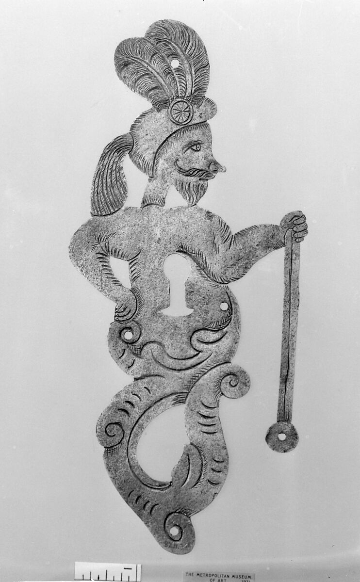 Pair of keyhole escutcheons, Iron, German