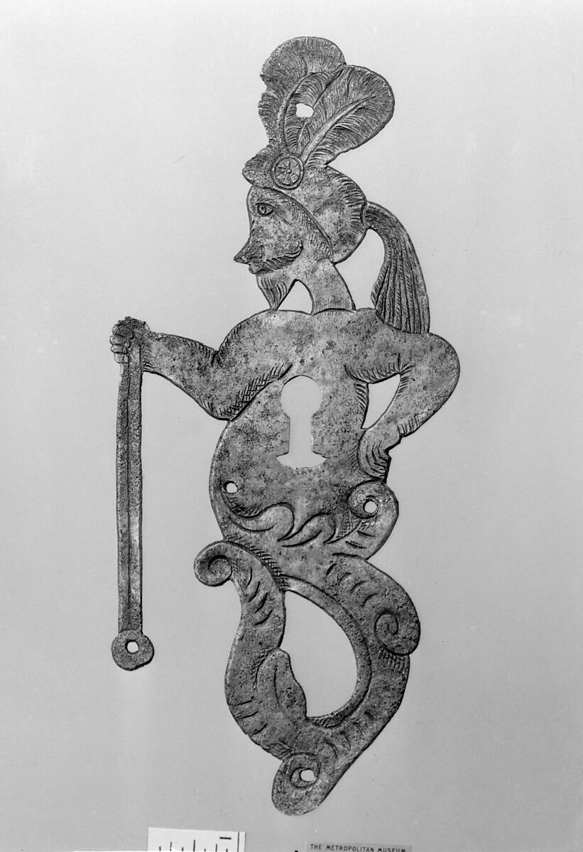 Pair of keyhole escutcheons, Iron, German 