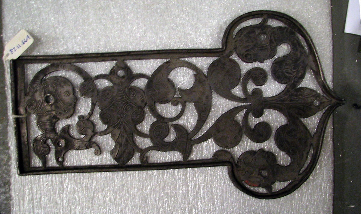 Box-top plate of rim lock, Iron, German 